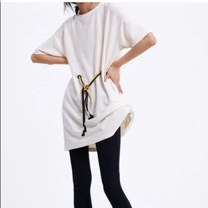 Zara Textured Dress with Drawstring